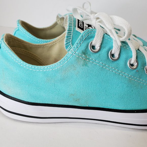Converse All Star Low Top Light Blue Sneaker Shoes Men's Size 8 Wm's 10. - Picture 9 of 12